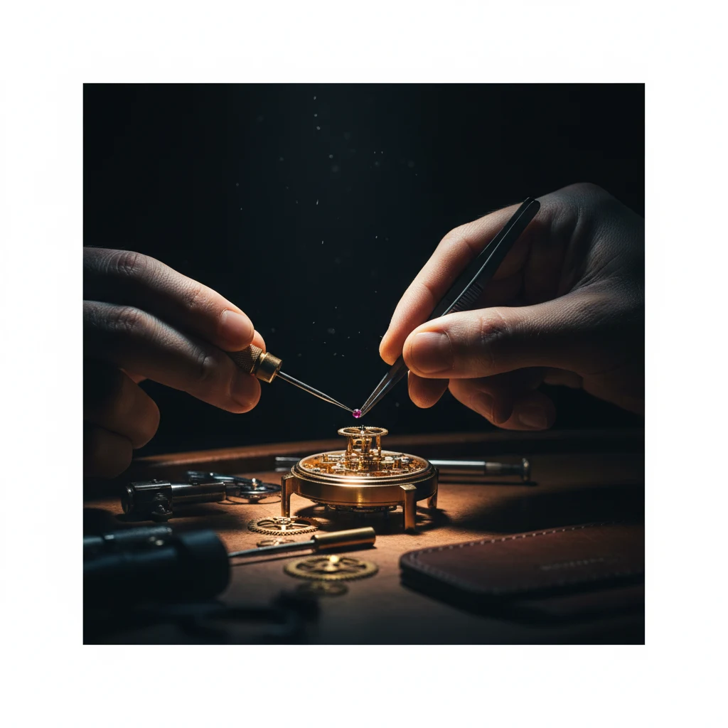 Pendentif saphir et or rose, délicatement serti.